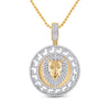 10kt Yellow Gold Mens Round Diamond Lion Head Medallion Charm Pendant 7/8 Cttw