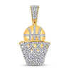 10kt Yellow Gold Mens Round Diamond Sports Basketball Charm Pendant 3/4 Cttw