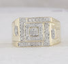 10kt Yellow Gold Mens Round Diamond Square Cluster Ring 1/2 Cttw