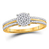 10kt Yellow Gold Womens Round Diamond Circle Cluster Ring 1/6 Cttw