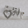 Sterling Silver Womens Round Diamond Heart Heartbeat Ring 1/20 Cttw