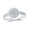 10kt White Gold Womens Round Diamond Circle Ring 1/5 Cttw