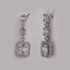 14kt White Gold Womens Baguette Diamond Dangle Earrings 1-1/2 Cttw