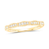 10kt Yellow Gold Womens Round Diamond Stackable Band Ring 1/8 Cttw