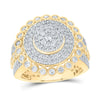 10kt Yellow Gold Mens Round Diamond Circle Cluster Ring 2-5/8 Cttw