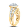 14kt Yellow Gold Round Diamond Bridal Wedding Ring Band Set 1 Cttw