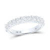 14kt White Gold Womens Round Diamond Wedding Band 1 Cttw