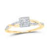 10kt Yellow Gold Womens Round Diamond Twist Halo Promise Ring 1/5 Cttw