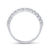 14kt White Gold Womens Round Diamond Single Row Band Ring 1/2 Cttw