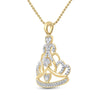 10kt Yellow Gold Womens Round Diamond Crown Tiara Fashion Pendant 1/6 Cttw