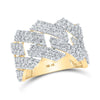 10kt Yellow Gold Mens Round Diamond Link Band Ring 2-1/3 Cttw