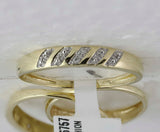 10kt Yellow Gold His Hers Round Diamond Cluster Matching Wedding Set 1/8 Cttw