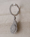 14kt White Gold Womens Round Diamond Cluster Teardrop Earrings 1-1/2 Cttw