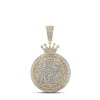 10kt Yellow Gold Mens Round Diamond ICE AGE Crown Phrase Charm Pendant 4-3/8 Cttw