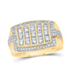 10kt Yellow Gold Mens Round Diamond Band Ring 1 Cttw