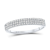 10kt White Gold Womens Round Diamond Band Ring 1/5 Cttw