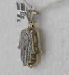 10kt Yellow Gold Mens Baguette Diamond Hamsa Charm Pendant 1 Cttw