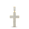 10kt Yellow Gold Mens Round Diamond Cross Charm Pendant 3/8 Cttw