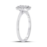 10kt White Gold Womens Round Diamond Square Cluster Ring 1/3 Cttw