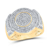 10kt Yellow Gold Mens Baguette Diamond Circle Ring 1 Cttw