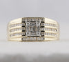 14kt Yellow Gold Mens Baguette Diamond Square Ring 3/4 Cttw