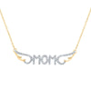 10kt Yellow Gold Womens Round Diamond Mom Necklace 1/6 Cttw