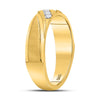10kt Yellow Gold Mens Round Diamond Wedding Band Ring 1/6 Cttw