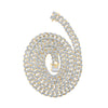 10kt Yellow Gold Mens Round Diamond 22-inch Cuban Link Chain Necklace 5-3/8 Cttw