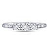 Sterling Silver Round Diamond 3-stone Bridal Wedding Engagement Ring 1/6 Cttw