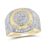 10kt Yellow Gold Mens Round Diamond Circle Ring 3 Cttw