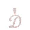 10kt Rose Gold Mens Round Diamond D Initial Letter Charm Pendant 1 Cttw