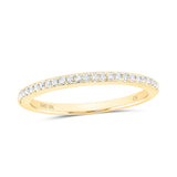 10kt Yellow Gold Womens Round Diamond Anniversary Stackable Band Ring 1/8 Cttw