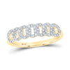 10kt Yellow Gold Womens Round Diamond Cuban Link Band Ring 1/3 Cttw