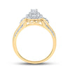 14kt Yellow Gold Womens Emerald Diamond Halo Ring 1/2 Cttw