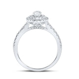 14kt White Gold Oval Diamond Halo Bridal Wedding Engagement Ring 1 Cttw