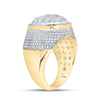 10kt Yellow Gold Mens Baguette Diamond Circle Ring 1-5/8 Cttw