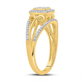 10kt Yellow Gold Womens Round Diamond Square Ring 1/4 Cttw