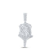 Sterling Silver Womens Round Diamond Rose Fashion Pendant 1 Cttw