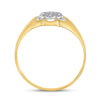 14kt Yellow Gold Mens Round Diamond Matte Cluster Ring .02 Cttw