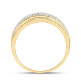 10kt Yellow Gold Mens Round Diamond Band Ring 1/3 Cttw