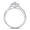 14kt White Gold Round Diamond Teardrop Cluster Bridal Wedding Engagement Ring 1/4 Cttw