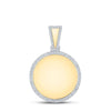 10kt Yellow Gold Mens Round Diamond Picture Memory Circle Charm Pendant 7/8 Cttw