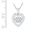 10kt White Gold Womens Round Diamond Moving Twinkle Heart Pendant 1/20 Cttw