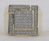 10kt Yellow Gold Mens Round Diamond Square Ring 1/2 Cttw