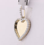 10kt Yellow Gold Mens Round Diamond Memory Heart Charm Pendant 1/10 Cttw