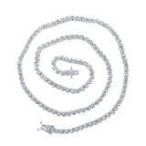 10kt White Gold Mens Round Diamond 16-inch Tennis Chain Necklace 4-3/8 Cttw