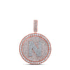 10kt Two-tone Gold Mens Round Diamond N Initial Letter Charm Pendant 3-7/8 Cttw