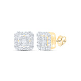 14kt Yellow Gold Baguette Diamond Square Earrings 5/8 Cttw