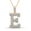 10kt Yellow Gold Mens Round Diamond Initial E Letter Charm Pendant 1-3/4 Cttw