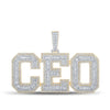 14kt Yellow Gold Mens Baguette Diamond CEO Charm Pendant 6-3/4 Cttw